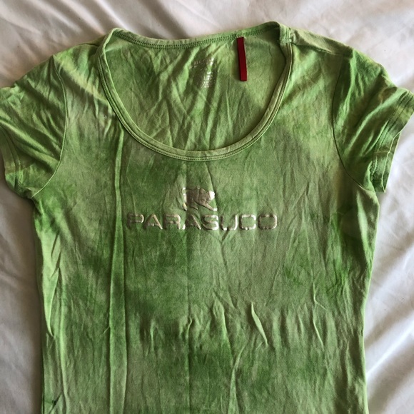 PARASUCO green t-shirt with silver logo - Picture 4 of 5